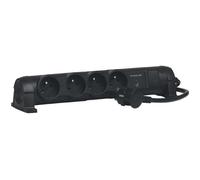 Rallonge multiprise - 4 prises de courant 2p+t 16a 230v avec parafoudre - noir