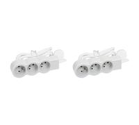 Legrand - Rallonge multiprise Extra-Plate avec 3 Prises de Courant avec Terre avec Cordon 1,5m - Blanc et Gris Clair (Lot de 2)