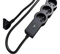 LEGRAND | Rallonge multiprise, Noir, 3x2P+T et 2 ports usb type-A et type-C 15W, avec interrupteur lumineux on/off discret, 1,5 M