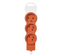 LEGRAND Rallonge multiprise standard 3x2 P+T cordon 1,5 m orange