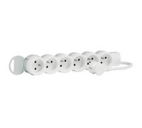 LEGRAND Rallonge multiprise standard 6x2 P+T cordon 3 m blanc et gris