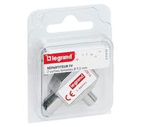 Legrand - Répartiteur TV 1 entrée mâle et 2 sorties femelles Ø9,52mm