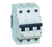 LEGRAND, RX3 419169 Lot de 4 disjoncteurs magnétiques thermiques, caractéristiques B, 16 A, 3 pôles, capacité de coupure 6000 A, 400 VAC, 3TE, 419169