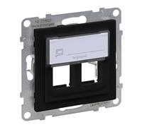 LEGRAND, SEANO 2 voies Key-Stone Adaptateur pour boîte de données Key-Stone Module Key-Stone Couleur : Noir Laqué 765802