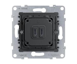 LEGRAND, Seano 765031 Prise de charge USB type C+C, double avec système Power Delivery, permet l'alimentation des appareils multimédias, 30 W