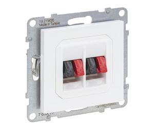 LEGRAND, Seano 765177 Connecteur de haut-parleur 2 voies avec pinces à ressort (rouge/noir) Couleur : blanc ultra