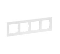 LEGRAND, Seano+ 765184 Cadre quadruple en thermoplastique sans halogène, production et emballage durables, couleur : ultra blanc, 765184