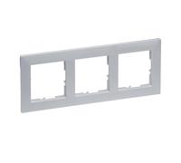 LEGRAND, Seano 765273 Cadre triple en thermoplastique sans halogène Dimensions : 87 x 229 mm Couleur : aluminium laqué