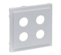 LEGRAND, Seano 765279 Cache pour boîte de jonction de haut-parleur 2 voies 4 mm femelles, couleur : aluminium laqué