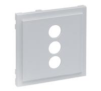 LEGRAND, Seano 765286 Cache pour boîte de jonction 3 prises RCA (RCA), 3 connecteurs RCA séparés, couleur : aluminium laqué