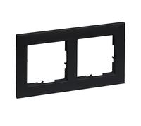 LEGRAND, Seano 765372 Cadre double en thermoplastique sans halogène Dimensions : 87 x 158 mm Couleur : noir laqué