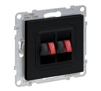 LEGRAND, Seano 765377 Connecteur de haut-parleur 2 voies avec pinces à ressort (rouge/noir) Laqué noir
