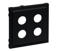 LEGRAND, Seano 765379 Cache pour boîte de jonction de haut-parleur 2 voies femelles 4 mm Noir laqué