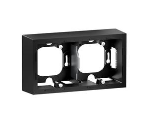 LEGRAND, Seano 765399 Boîtier de montage en saillie double pour utilisation avec cadre de recouvrement des séries Seano et Seano +, montage en surface, couleur : noir laqué