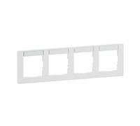 LEGRAND, Seano+ 765894 Cadre horizontal 4 prises avec champ d'inscription, thermoplastique sans halogène, production et emballage durables, couleur : blanc ultra