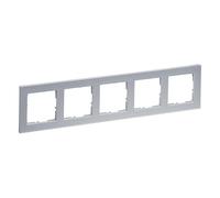 LEGRAND, SEANO+ Cadre 5 voies, thermoplastique sans halogène, production et emballage durables, couleur : aluminium laqué, 765285