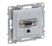 LEGRAND, SEANO HD15 Unité de raccordement + jack 3 mm, insert avec couvercle, bornes à vis, couleur : aluminium, 765260