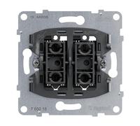 LEGRAND, SEANO Insert à double bouton avec 2 contacts interchangeables, bornes enfichables, fonction d'éclairage LED (numéro d'article : 764526), fonction de contrôle LED remplaçable (numéro d'article