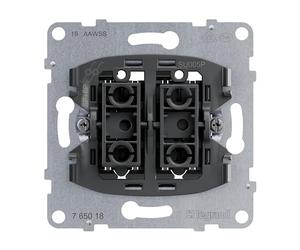 LEGRAND, SEANO Insert à double bouton avec 2 contacts interchangeables, bornes enfichables, fonction d'éclairage LED (numéro d'article : 764526), fonction de contrôle LED remplaçable (numéro d'article