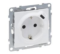LEGRAND, SEANO Prise 2 en 1, prise combinée USB type C, avec protection de contact accrue, bornes enfichables, 16 A, couleur : ultra blanc, 765126