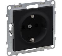 Legrand SEANO Prise de courant de sécurité avec protection renforcée contre les contacts accidentels, prise de raccordement, bornes à fiches, 16A, 250V, noir, 765320