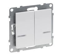LEGRAND, Seano with Netatmo 765642 Interrupteur 2 voies avec conducteur N, 2 canaux de commutation (250 W chacun), vis ou griffes d'expansion, application Home + Control, Smart Home, couleur : blanc