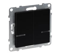 LEGRAND, Seano with Netatmo 765842 Interrupteur 2 voies avec conducteur N, 2 canaux de commutation (250 W chacun), vis ou griffes d'expansion, application Home + Control, Smart Home, couleur : noir