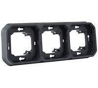 Legrand - Support plaque étanche 3 postes Plexo pour montage horizontal ou vertical en encastré des fonctions composables - anthracite