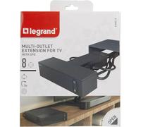 Legrand TV Corner Prises multiples 4x prise, 4x prise Euro, SPD, 2m de câble noir 694515