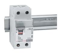 Legrand TX3 interrupteur différentiel 25A, 2 pôles, 30mA, type A, 230VAC, 2 unités de division, 411559