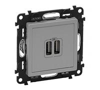 Double USB Socket Valena vie Legrand - Aluminium