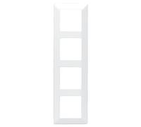 LEGRAND, Valena Life 754005 Cadre de recouvrement 4 prises en thermoplastique sans halogène pour montage horizontal et vertical, à clipser sur les inserts Valena, couleur : blanc ultra