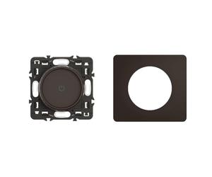 LEGRAND - Variateur avec bague rotative 200W LED Céliane - enjoliveur Noir et support avec Plaque Céliane 1 poste - Noir Mat emballage GD