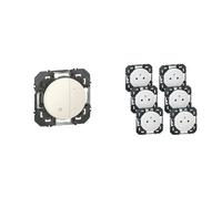 Legrand - Variateur toutes lampes dooxie 2 fils sans Neutre finition blanc - emballage blister & Prise Electrique Murale 16A avec Terre dooxie Surface - Prise 2P + T Affleurante