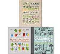 Légumes dans un lit, RHS Comment jardiner lorsque vous débutez dans le jardinage, RHS Gardening Through the Year 3 Books Collection Set