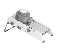 -légumes manuel multifonction, râpe à aliments en acier inoxydable pour trancher, émincer et réaliser des coupes ondulées, avec poussoir de sécurité et base antidérapante pour