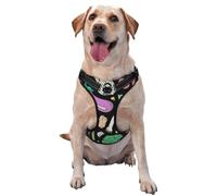 Légumes Nourriture Doodle sur Noir,Harnais pour Animaux de Compagnie, Harnais réfléchissant réglable pour Chien,S