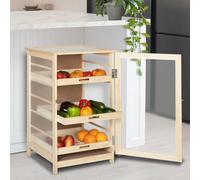 Légumier Fruitier En Bois Vegge Avec 3 Tiroirs Amovibles Marron