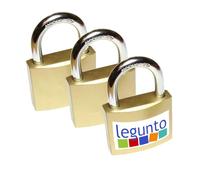 legunto® 3 cadenas à combinaison - une clé pour tous - pratique et sûr - 18 autres clés de rechange, compatibles avec chacune des serrures à combinaison identique