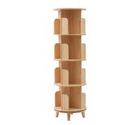 Legwfdthy Étagère de rangement à 4 niveaux de style rustique pour livres - Étagère de rangement rotative - Pour enfants et adultes - Organisateur multifonction - En bois - Pivotant