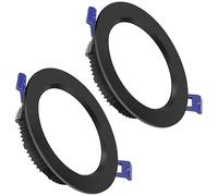 LEGZIT 2,5-7,5 Pouces Éclairage encastré Noir pour plafonnier de Plafond de Restaurant Hall 6W,8W,10W,14W,18W,24W LED Downlight LED Downlight,Montage dissimulé,Paquet de 2