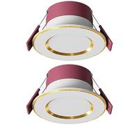 LEGZIT 2 Pouces Rond LED Blanc et Or Encastré Downlight 2-Pack Canless Panel Light,Disque Lumière pour Hall d'entrée Vestiaire,Installation Facile,3 Température de Couleur