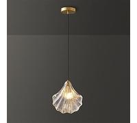LEGZIT Français Délicat Coquillage Lustre en Verre Creative Vintage Cuivre Pendentif Lumières pour Chambre Tables De Chevet Lampe Loft Allée Couloir Décoration Suspension Lumière