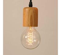 LEGZIT Lustre en Bois Salon Salle à Manger Chambre Balcon E27 Lustre Plafonnier Éclairage