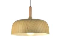 Lustres en Bois Ronds Lampe à Suspension créative Simplicité Moderne Lampe à Suspension Abat-Jour en Aluminium Lustre d'intérieur Cordon réglable Kit de décoration pour Bar Café Boutique Art