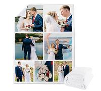 Lehaha Couvertures en Flanelle Personnalisées avec Photo pour bébé Adultes Fille et Animaux domestiques Couverture Cadeau de Vacances d'anniversaire(150x220cm)