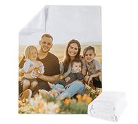 Lehaha Couvertures en Flanelle Personnalisées avec Photo pour bébé Adultes Fille et Animaux domestiques Couverture Cadeau de Vacances d'anniversaire(80x120cm)