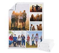 Lehaha Couvertures en Flanelle Personnalisées avec Photo pour bébé Adultes Fille et Animaux domestiques Couverture Cadeau de Vacances d'anniversaire(150x200cm)