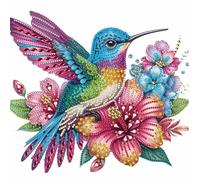 Lehaha Diamond Painting Stitch,5d Broderie Diamant Painting Kit Complet,Peinture Diamant Artisanat Strass Point De Croix Painting Pour Adultes/Enfants,colibri(30x30cm)