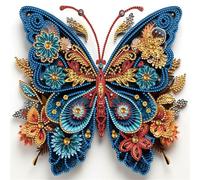 Lehaha Diamond Painting Stitch,5d Broderie Diamant Painting Kit Complet,Peinture Diamant Artisanat Strass Point De Croix Painting Pour Adultes/Enfants,papillon bleu(30x30cm)